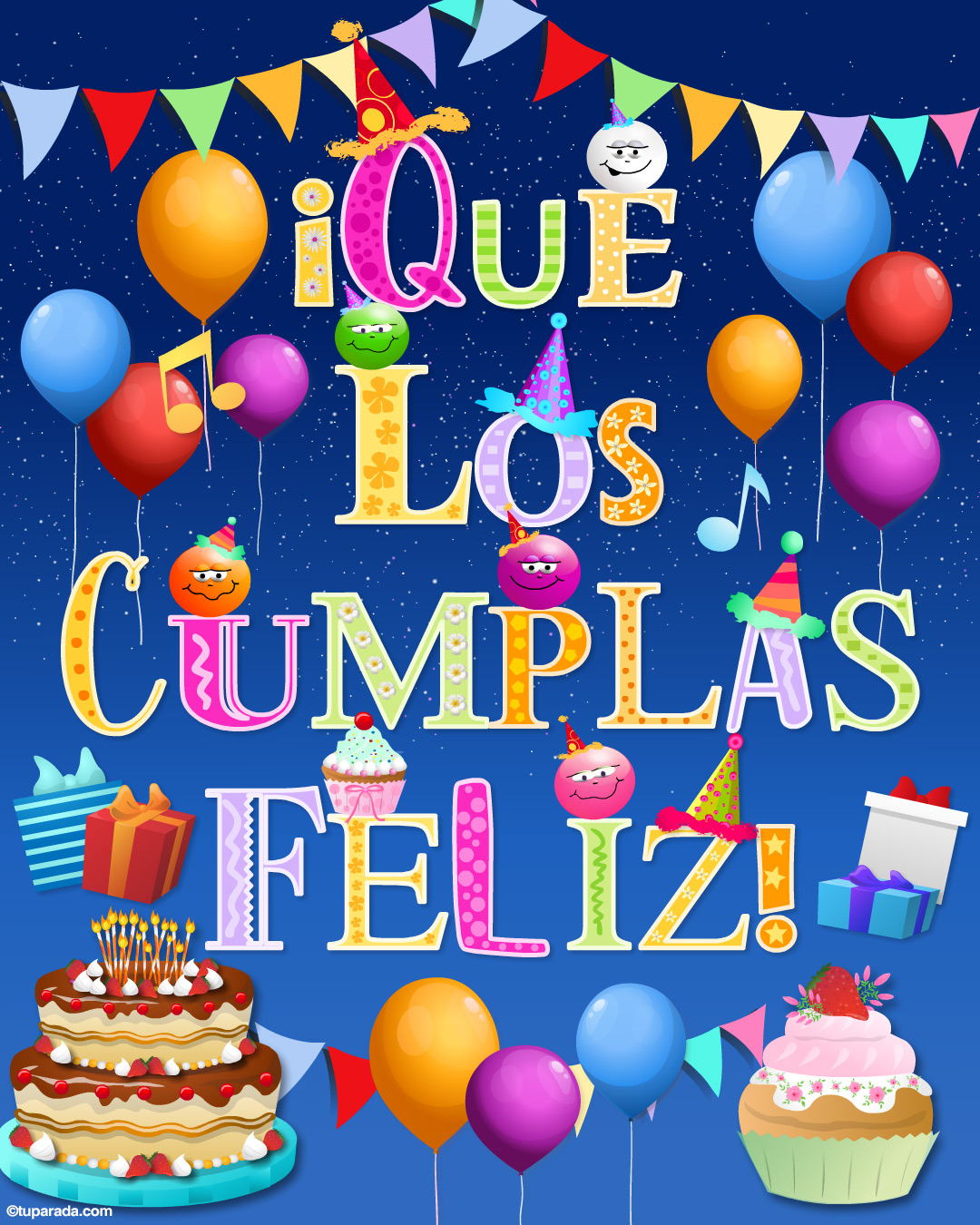 Tarjeta de cumpleaños en azul, tarjetas de Cumpleaños, image size:1080x1350
