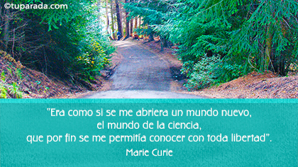 Tarjeta de Marie Curie
