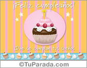 Tarjeta con cupcake en color pastel