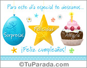 Tarjeta de cumpleaños con cosas ricas