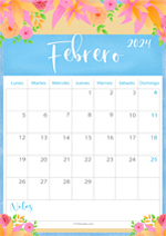 Tarjeta de Calendario 2024 Flowers