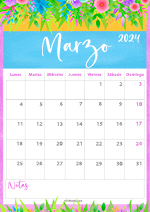Calendario Marzo 2024 - Flowers