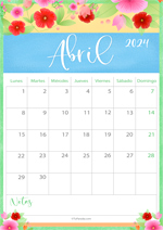 Calendario Abril 2024 - Flowers