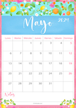 Calendario Mayo 2024 - Flowers