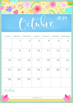Calendario Octubre 2024 - Flowers