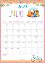 Calendario Julio 2024 - Imágenes