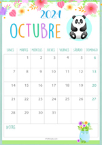 Calendario Octubre 2024 - Imágenes