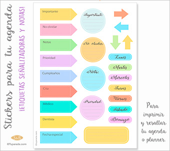 Stickers señalizadores para planners