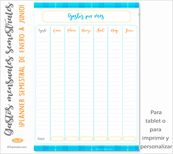 Plan de gastos semestral de Enero a Junio