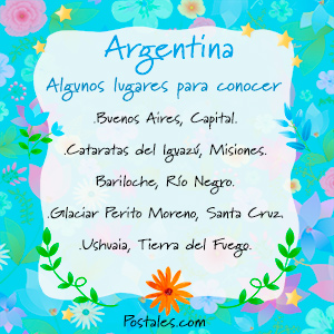 Tarjeta - Algunos lugares de Argentina