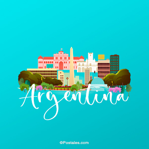 Postal de Argentina con diseño especial