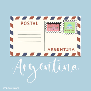 Postal de Argentina con sobre vía aerea
