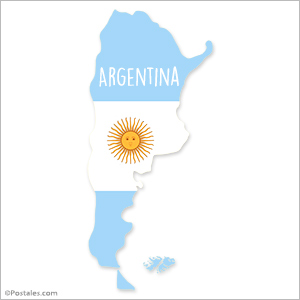 Mapa de Argentina con bandera