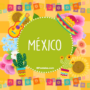 Postal de México con flores