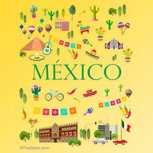 Imagen de México con lugares de interés