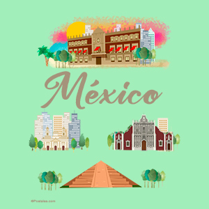 Postal de México en verde