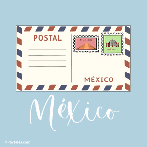 Postal de México con sobre vía aerea