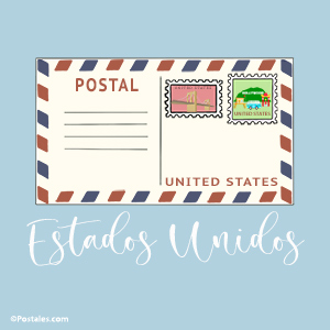 Postal de Estados Unidos con sobre vía aerea