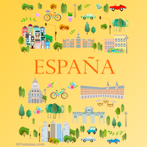 Diseño de España con colores cálidos