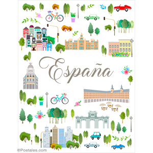 Postal de España con diseño especial
