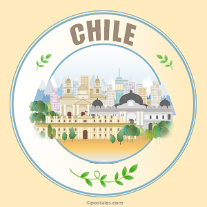 Tarjeta - Postal de Chile circular