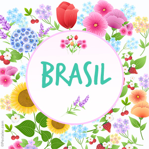 Postal de Brasil con flores