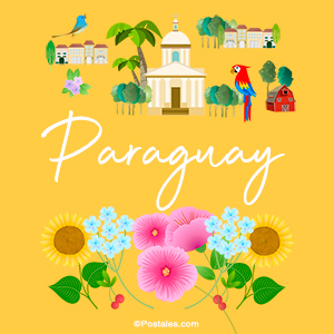 Ilustración de Paraguay en naranja