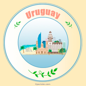 Uruguay, postal con lugares especiales