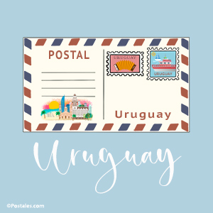 Postal de Uruguay Vintage con sobre