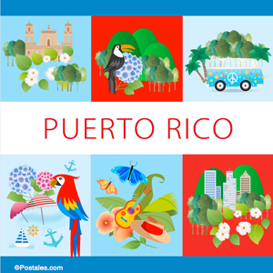 Postal de Puerto Rico en colores
