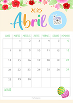 Calendario Abril 2025 Festivo