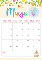 Calendario Mayo 2025 Festivo