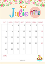 Calendario Julio 2025 Festivo