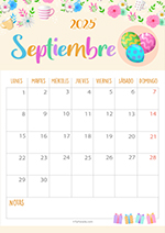 Calendario Septiembre 2025 Festivo