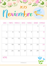 Calendario Noviembre 2025 Festivo