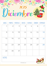 Calendario Diciembre 2025 Festivo