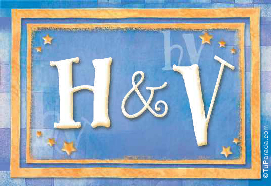 Tarjeta de iniciales H - V