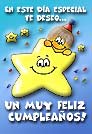 Felicidades con estrella alegre