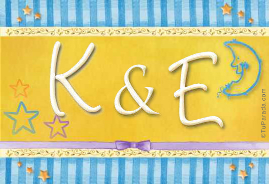 Tarjeta de iniciales K - E