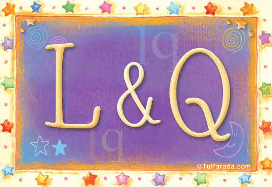 Tarjeta de iniciales L - Q