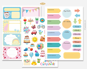 Etiquetas señalizadoras y stickers para Bullet Journal
