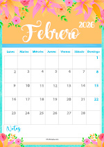 Calendario Febrero 2026
