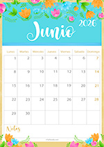 Calendario Junio 2026