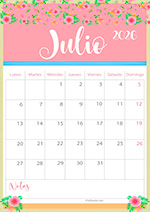 Calendario Julio 2026
