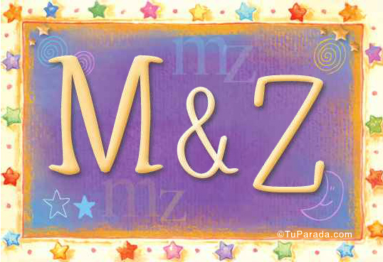 Tarjeta de iniciales M - Z