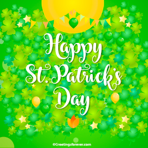 Saint Patrick's Day ecard with clovers