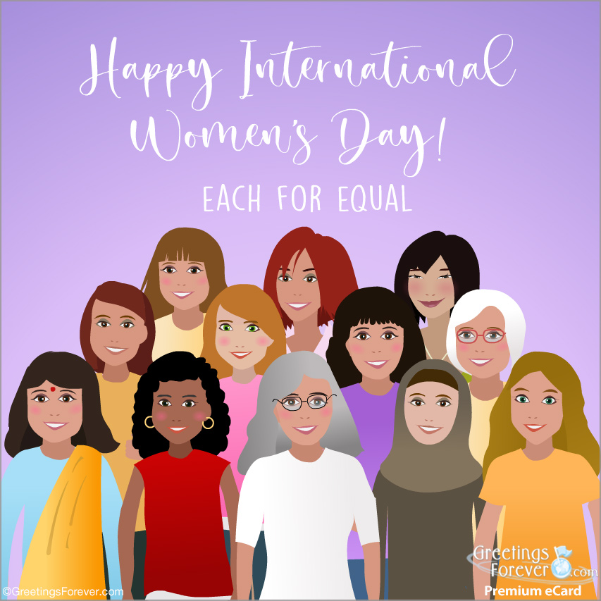 Women's day ecard: All together
