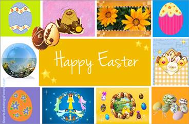 Happy Easter ecard with small images