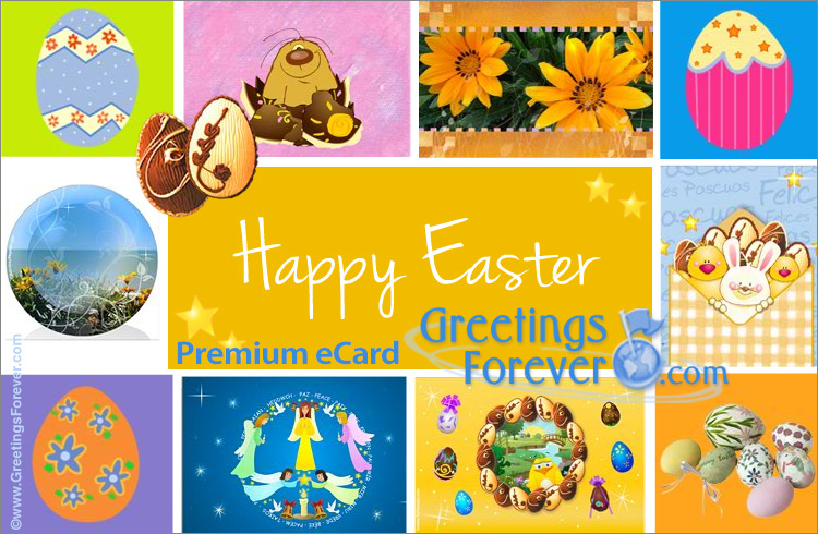 Happy Easter ecard with small images