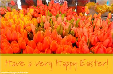 Easter ecard with tulips